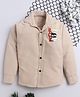 Fourfolds Cotton Blend Woven Full Sleeves Relax Text Printed Shirt - Beige