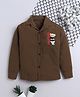 Fourfolds Cotton Blend Woven Full Sleeves Relax Text Printed Shirt - Brown