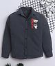 Fourfolds Cotton Blend Woven Full Sleeves Relax Text Printed Shirt - Charcoal Grey