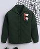 Fourfolds Cotton Blend Woven Full Sleeves Relax Text Printed Shirt - Dark Green