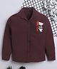 Fourfolds Cotton Blend Woven Full Sleeves Relax Text Printed Shirt - Maroon