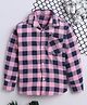 Fourfolds Cotton Blend Woven Full Sleeves Checked Shirt - Pink