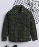 Fourfolds Cotton Blend Woven Full Sleeves Checked Shirt - Dark Green