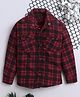 Fourfolds Cotton Blend Woven Full Sleeves Checked Shirt - Red