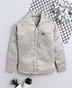 Fourfolds Cotton Blend Woven Full Sleeves Abstract Printed Shirt - Beige