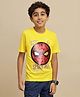 Kidsville Cotton Knit Marvel Featuring Half Sleeves Reversible Sequins Embellished Spider Man Designed Tee - Yellow