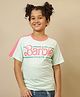 Kidsville Cotton Knit Mattel Featuring Half Sleeves Barbie Text Printed Tee - Green