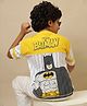 Kidsville Cotton Knit DC Comics Featuring Half Sleeves Batman Back Printed Tee - White & Yellow