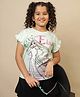 Kidsville Cotton Knit Disney Frozen Featuring Half Peasant Sleeves Elsa Printed Top - Green