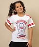 Kidsville Cotton Knit Garfield Featuring Half Sleeves Character & Typography Printed Tee - White & Red