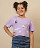 Kidsville Cotton Knit Hello Kitty & Friends Featuring Half Sleeves Characters Printed Tee - Purple