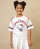 Kidsville Cotton Knit Hello Kitty Featuring Half Sleeves Character Printed Tee - White & Pink