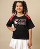 Kidsville Cotton Knit Mickey & Friends Featuring Half Sleeves Minnie Mouse Printed Tee - Black & Red