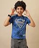 Kidsville Cotton Knit DC Comics Featuring Half Sleeves Superman Printed Tee - Blue