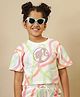 Kidsville Cotton Knit Mattel Featuring Half Sleeves Barbie Printed Crop Tee - White & Pink