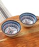 Femora Porcelain Bowl Set of 2 - Exquisite Paisley Motifs Design, Microwave & Dishwasher Safe, Lead-Free | Versatile Dinner & Serving Bowls, Perfect for Gifting