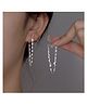 YU FASHIONS Silver Metal Silver Plated Stylish Adjustable Earrings  2.4 g