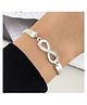 YU FASHIONS Silver Metal Silver Plated Stylish Adjustable Bracelets - 8 g