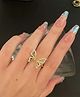 YU FASHIONS - 18K Gold Plated Geometrical Butterfly Shaped Big Ring -18 g