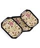 Superware Melamine Hexa Tray Set - Cabbage Rose Black Base (T1303) (Set Of 3)