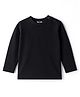 Zero Sinker Knit Full Sleeves Solid Color T-Shirt - Black