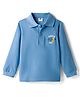 Zero Knitted Full Sleeves Polo T-Shirt with Born to Ride Graphic - Light Blue