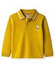 Zero Knitted Full Sleeves Polo T-Shirt with Nautical Theme Graphic - Mustard