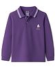 Zero Knitted Full Sleeves Polo T-Shirt with Nautical Theme Graphic - Purple