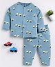 Clt.s Cotton Knit Full Sleeves Cars Printed Coordinating Night Suit Set - Blue