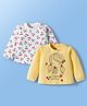 Doodle Poodle 100% Cotton Knit Full Sleeves Top with Tropical Print Pack of 2 - Gold Finch Yellow & Bright White