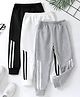 Googo Gaaga Cotton Knit Pack Of 3 Tape Detailed Joggers - Grey White & Black