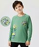 Arias Cotton Knit Full Raglan Sleeves T-Shirt With Skater Text Print - Mint