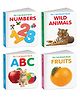 Baby board books collection - ABC, Wild Animals Fruits and Numbers : Pocket-sized kids educational books, All-in-one toddler learning set, Cute board book for kids | Pack of 4 Books for kids