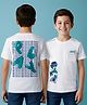 Arias Cotton Knit Half Sleeves T-Shirt With Play Front & Back Text Print & Pocket - White