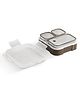 VAYA TYDBYT Lunchbox, Stainless Steel Bento Lunch Box with 3 Leakproof Compartments  Ideal for Kids, Office, and School Use, Color - Brown