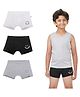 Plan B Cotton Blend Woven Pack Of 3 Smiley Face Printed  Briefs - Black Grey & White