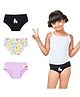 Plan B Cotton Blend Woven Pack Of 3 Unicorn & Abstract Printed Hipster Panties - Black Lavender & White