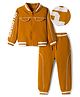 OLLINGTON ST. 100% Cotton Full Sleeves Bomber Jacket & Joggers Set - Mustard