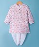 Babyhug Cotton Woven Full Sleeves Cambric Colour Splash Printed Kurta Dhoti Set - White