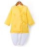 Babyhug Cambric Woven Full Sleeves Embroidered Angarakha Kurta Dhoti Set -  Yellow