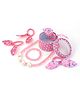 Pihoo Floral Designed Jewellery Combo Set - Pink