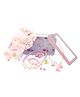 Pihoo Pearls Embellished & Bow Applique Detailed Jewellery Combo Set - Pink