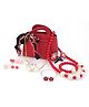 Pihoo Pearls Embellished & Floal Applique Detailed Jewellery Combo Set - Red