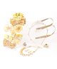 Pihoo Bow Applique Detailed & Rhinestones Embellished Jewellery Combo Set - Golden