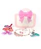 Pihoo Floral Designed Stones Embellished Jewellery Combo Set - Light Pink
