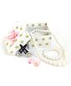 Pihoo Floral Designed Pearls Embellished Jewellery Combo Set - Off White