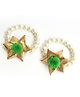 Pihoo Floral Applique Detailed Pearl Embellished Bracelets - Parrot Green