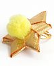 Pihoo Star Applique Detailed & Pom Pom Embellished Finger Ring - Neon Yellow
