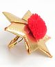Pihoo Star Applique Detailed & Pom Pom Embellished Finger Ring - Red