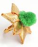 Pihoo Star Applique Detailed & Pom Pom Embellished Finger Ring - Parrot Green